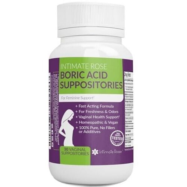 Boric Suppositories - 30 Count (600mg) - By Intimate Rose