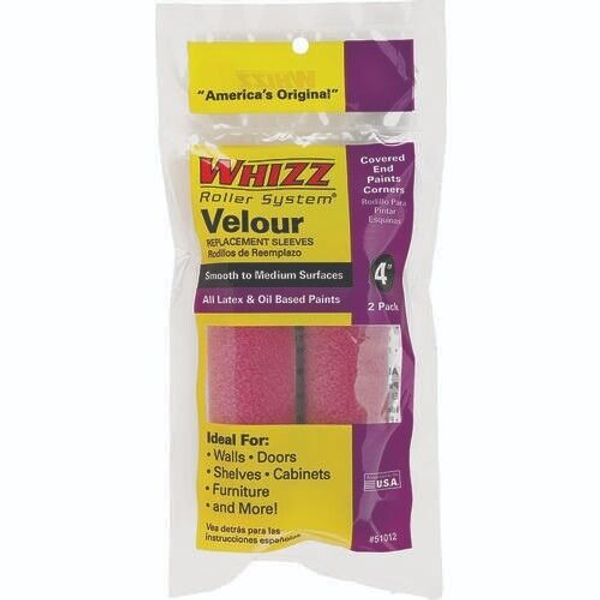 Whizz 51012 Velour 4 in. W X 3/16 in. Mini Paint Roller Cover 2PK