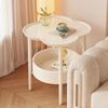 Side Table Double Layer Storage Mini Side Table Sofa Side Table Multi-function Four Leaf Clover Shaped Coffee Snack Table Anti-Scratch Stain Resistant Waterproof Smooth Surface Coffee Table Suitable