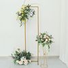 6 ft Gold Rectangular Metal Floral Display Frame Wedding Backdrop Stand Party