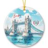 Personalized London Tower Bridge Ceramic Ornament, Custom Name & Year Xmas Tree Decor
