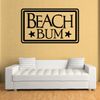 Beach Bum Wall Decals Stickers, Black, 72"