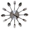 Linian 3D Removable Wall Clock Cutlery Kitchen Spoon Fork Wall Clock Modern Creative Cutlery Spoon and Fork Wall Clock
