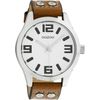 Oozoo Timepieces Women's Watch - Wrist Watch with Leather Strap | High-Quality Watch for Women - Elegant Analogue Women's Watch in Round, C1051 - White/Cognac, Strap.