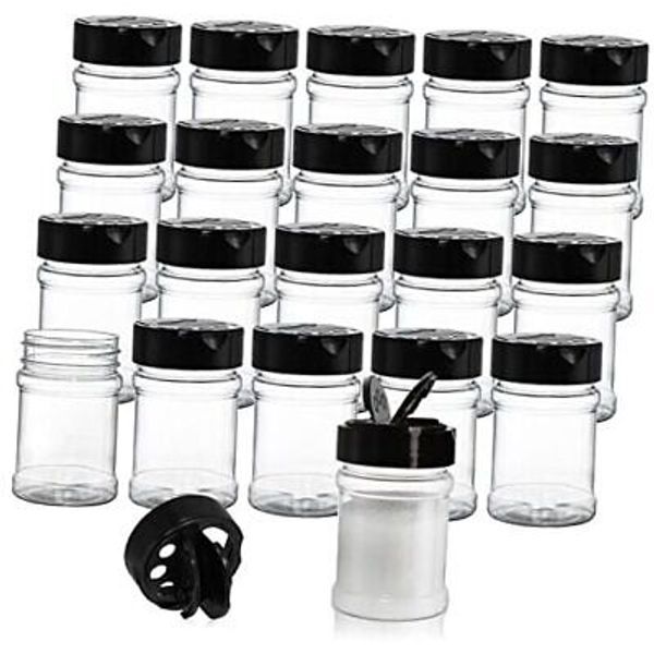 20 Pack Plastic Spice Jars Bottles, 5 Oz PET Spice Containers BPA Free with