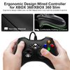 SWCTIM for Xbox 360 Controller 2 Pack,Wired Controller Compatible with Xbox 360 & Slim Console and PC Windows 7/8/10,with Upgraded Joystick,Double Vibration,Black