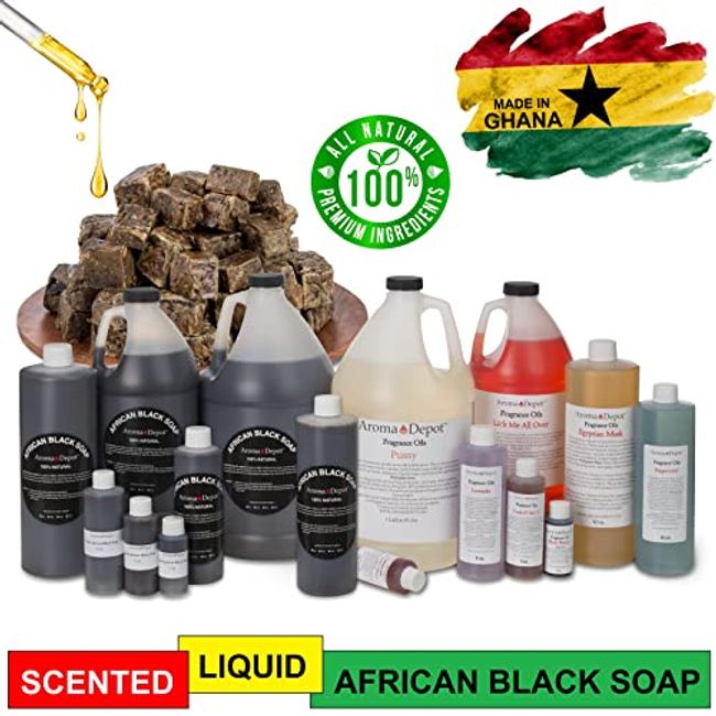 Aroma Depot 1 lb African Black Soap / 16 oz 100% Natural Raw Soap
