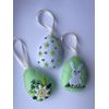 Handmade felt Easter decorations Easter egg set bunny egg (green flower egg)