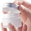 XNJIHWA 2Pcs Empty Cosmetic Containers Jars 50ml/50g,Transparent Refillable Frosted Cosmetic Glass Jars with Screw Silver Lids and White Inner Liners for Face Cream Lotion