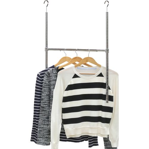 SimpleHouseware Adjustable Closet Hanging Rod, Chrome