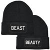 Spaß Kostet Partner or Single Wool Beanie Hat Beauty and Beast Embroidered, German-Language Text, Unit size