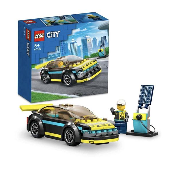 LEGO 60383 City Electric Sports Car Toy for 5 Plus Years Old Boys and Girls, Race Car for Kids Set with Racing Driver Minifigure, Building Toys