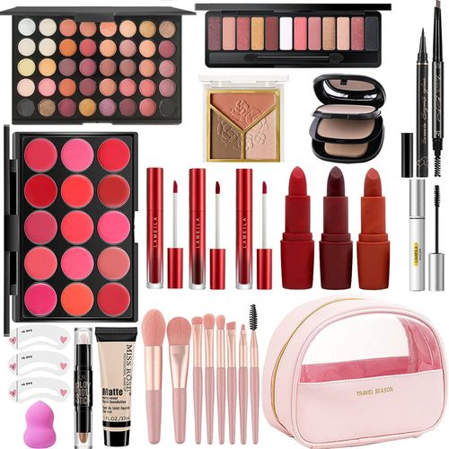 MISS ROSE M All In One Full Makeup Kit for Women, Multipurpose Makeup Sets, Beginners and Professionals Alike, Easy to Carry(Pink)
