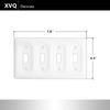 XVQ Ceramic Switch Plates Outlet Covers Switch Plate Cover White(Quad Toggle)