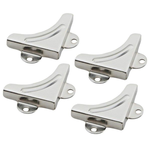 4 x Mirror Corner Brackets Nickel Wall mounting Hanging Gyms Bathrooms Angle Bracket Mirror Hanging Kit - Citystores