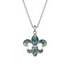 Eternal Collection Fleur De LYS Paua Shell Silver Tone Pendant Multi 46