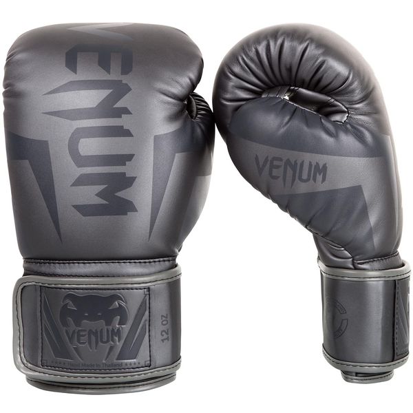 Venum Elite Boxing Gloves - Grey/Grey - 14 oz