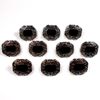 Silver Frame Buttons with Black Enamel Panel Inlay (10, 14mm x 12mm)