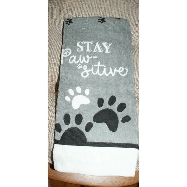 Home Collection Kitchen 100% Cotton Towel Stay Paw-sitive Pet Paw Design