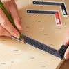 Multi Angle Measuring Ruler, 2024 New Professional Measuring Tool, Universal Combination Angle, 45/90 Degree Multi-Function Right Angle Ruler for Accurate Measurement and Drawing (Red)