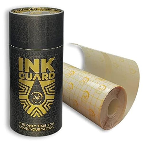 Ink Guard Tattoo Aftercare Bandage (15cm Х 10cm) Tattoo Skin, Transparent, Waterproof, Extra Adhesive Second Skin, Tattoo Supplies Second Skin Tattoo with PET Backing on PU Tattoo Bandage Film