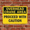 SmartSign "Overhead Crane Area - Proceed with Caution" Sign | 10" x 14" Plastic