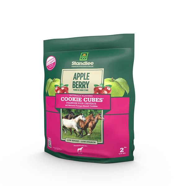 Standlee Apple Berry Cookie Cubes, Forage Based Horse Treat, 2lb