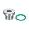 sourcing map M18x1.5 Inner Hex Head Pipe Fitting Plug, Universal 304 Stainless Steel Thread Socket Plug with Green O-Ring for Terminate Pipe Ends or Replacement Drains