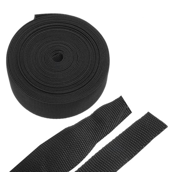 Braided Cable Sleeves , 1" 26ft Black PET Heat Shrinkable Cord Protector