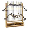 Rush Creek Creations Rustic 2 Compound Bow - 12 Arrow Wall Storage Rack with Accessory Compartment - Handcrafted - Durable Material , 39"L x 31.5"W x 5.3"D