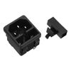 sourcing map C14 Panel Mount Plug Adapter AC 250V 10A 3 Pins IEC Inlet Plug Power Socket Straight 3pcs
