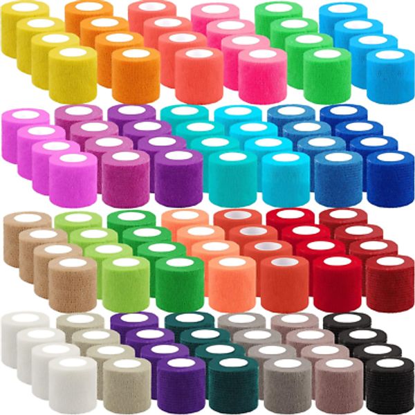 108 Rolls Self Adhesive Bandage Wrap 2 Inch Colored Self Stick Bandage Athletic