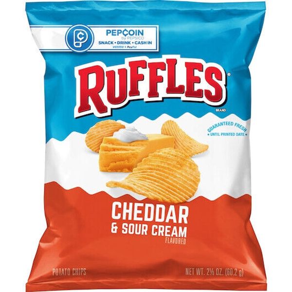 Ruffles Cheddar & Sour Cream Potato Chips, 2.125 Ounce, 24 Per Case