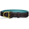 Perri's Padded Leather Dog Collar, Havana/Turquoise, Small