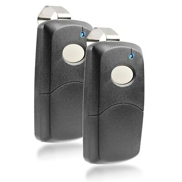 2 Replacement Black 1 Button Single-Channel Garage Door Opener Remotes for Li