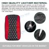 Black Red Splicing Memory Foam Armrest Cushion Leather Middle Console Protector