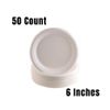 50 Pack - 100% Compostable Plates - Natural SugarCane Biodegradable 6-Inch