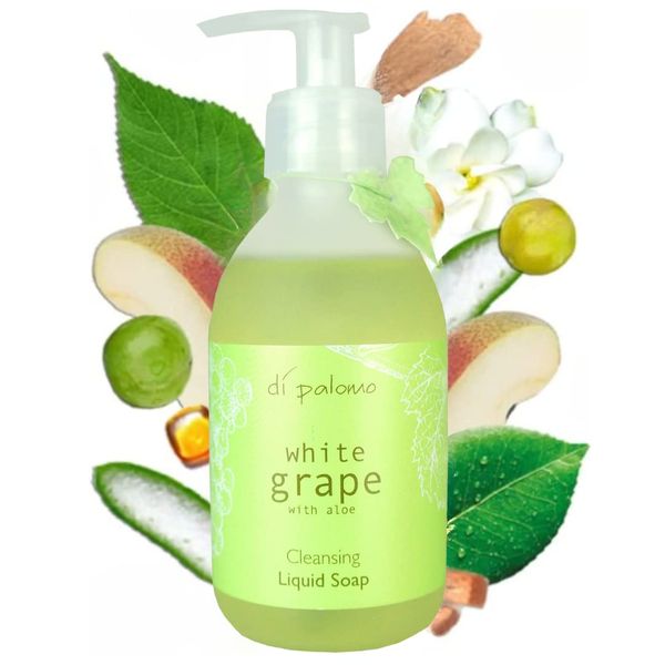 Di Palomo Vegan White Grape & Aloe Liquid Soap 240ml. Luxury Hand Wash, Hand Soap Dispenser. Skin Care Antibacterial Soap. Handwash Liquid Soap. Liquid Soap Gifts for Women. Vegan Gifts Hand Soap.