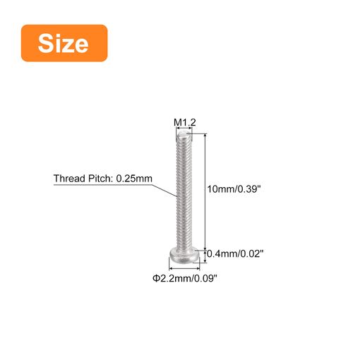uxcell Flat Round Head Screws 304 Stainless Steel Phillips Drive Machine Screws Hardware Fasteners for Furniture Connections M1.2-0.25 x 10 mm 100pcs