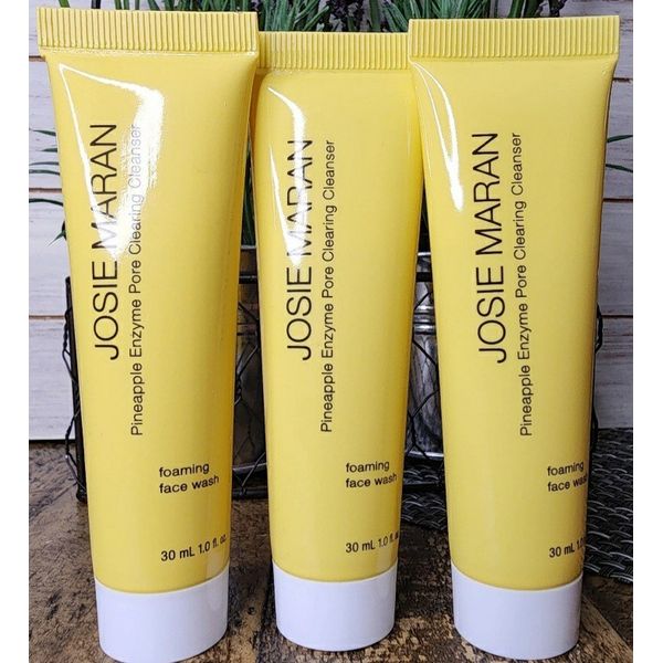 3x JOSIE MARAN Pineapple Enzyme Pore Clearing Cleanser Foaming Face Wash 30ml Ea
