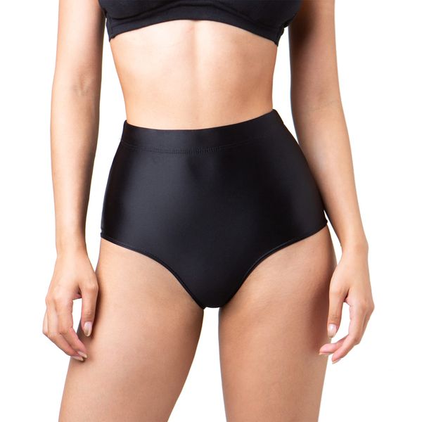 LOST-G Super Glossy Pants, Full Back Panties, Super Slippery, Beautiful Legs, Smooth Fabric, Tightly Tight Pants, Bikini Panties, Briefs, Costume, Cosplay (Full Back - XL, BLACK)