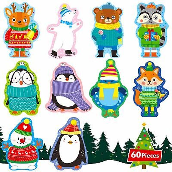 60 Pcs Animals Cutouts Adorable Animal Cardboard Cutouts Dry Erase With Pet Film