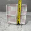 SET 4 PINK CHECKERED 6x6” Melamine Plates Appetizer Dessert Plate Checked NEW