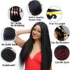 Ladiary Brazilian Hair Bundle Kinky Straight Human Hair 3 Bundles 14 16 18 Inch Yaki Straight Hair Weave 100% Unprocessed Virgin Human Hair Extensions Kinkys Straight Hair Weave Natural Black Color