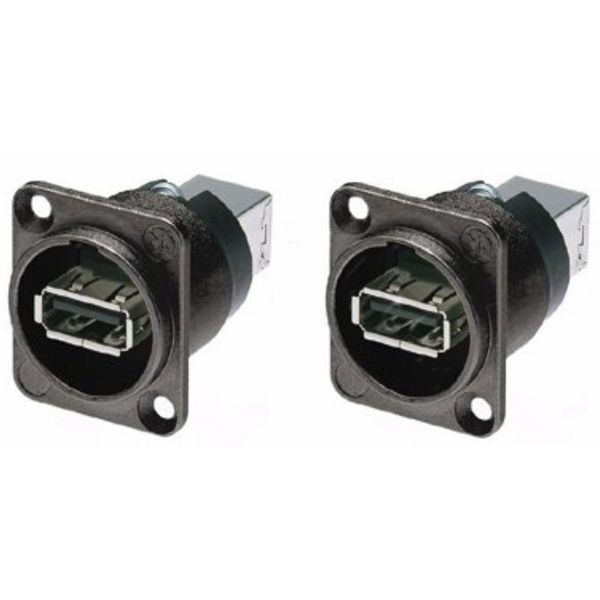 2 Pack Neutrik NAUSB-W-B Panel Mount Reversible USB Gender/Changer Black Adapter