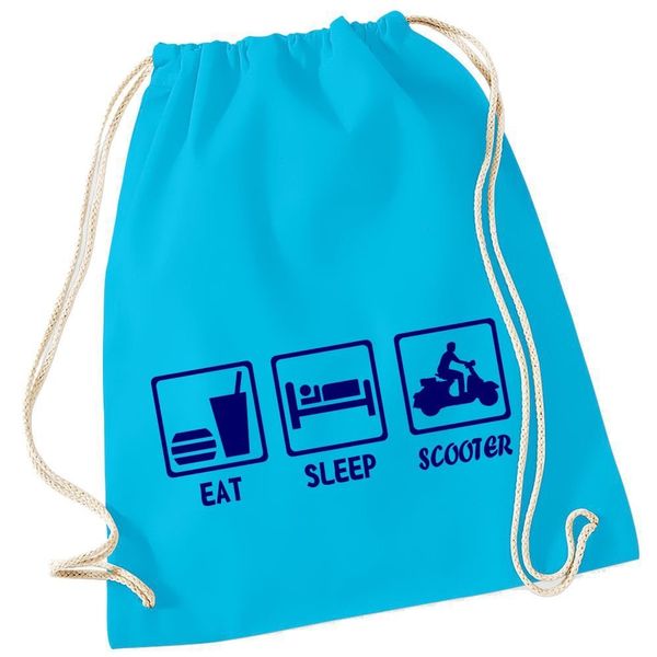 Eat Sleep Scooter Gym Bag Gym Bag Backpack for Station Break School, Gym, Holidays