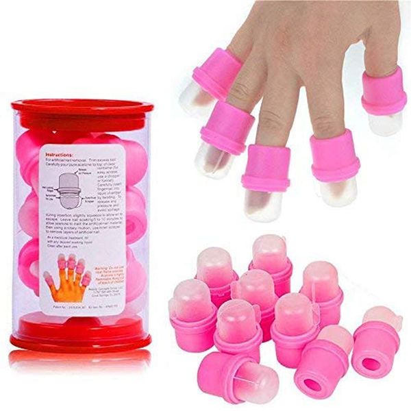 Tvoip 10 PCS Nail Soaker Cap for Acrylic Nail Remover, Gel Polish Nail Off Remover Cleaner Wrap Clip Cap Tool