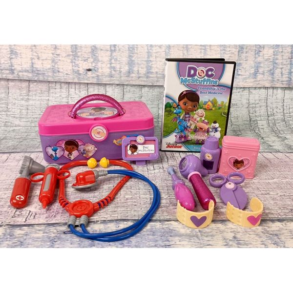 Doc McStuffins Doctor First Aid Kit Glitter Medical Case w/Accessories & DVD