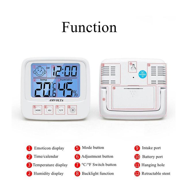 Electronic Digital Temperature Humidity Meter LCD Indoor Baby Room