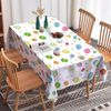 ZSTNPP Easter Table Cloth, 137x274cm Rectangular Plastic Waterproof white Easter Eggs Tablecloth, Easter Party Supplies, Easter Table Decorations for Easter Party